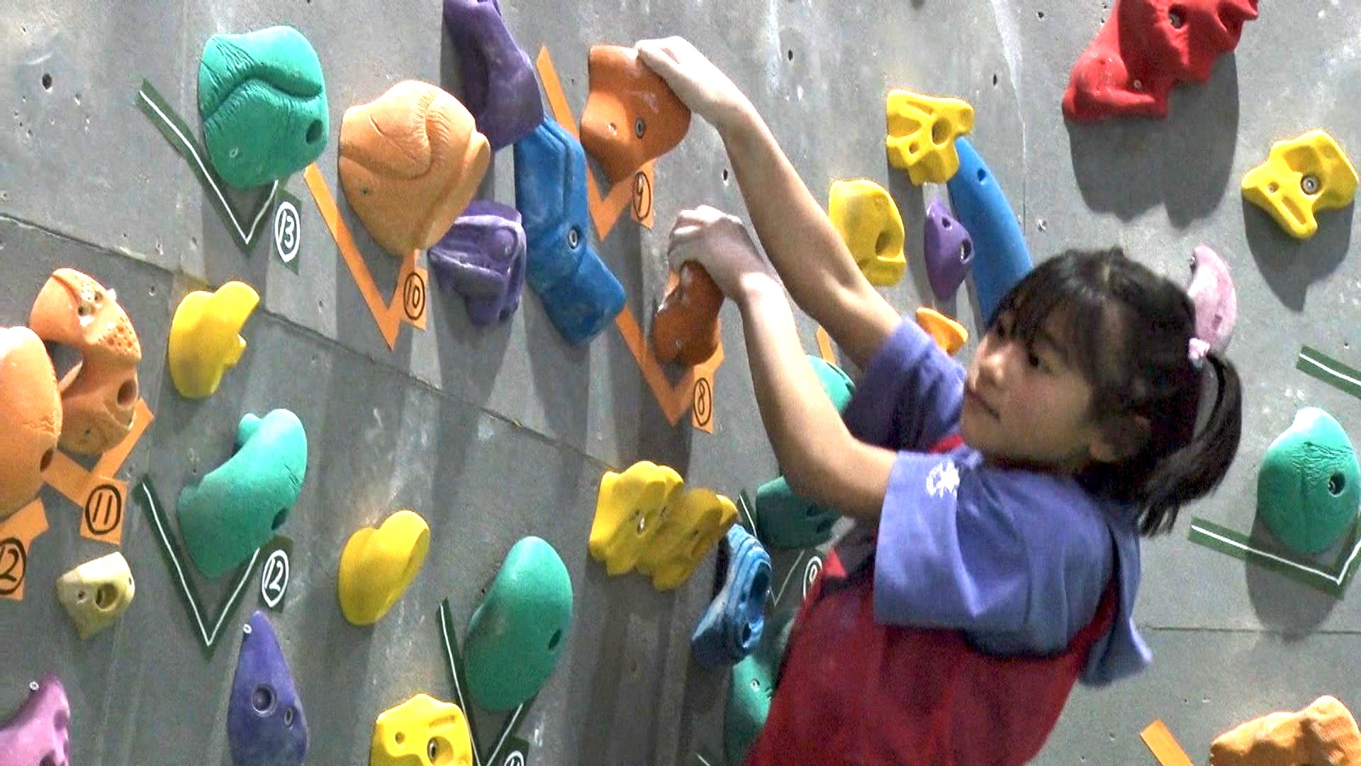 「1位になれる選手に」　小・中学生が日頃の成果を披露クライミング選手権