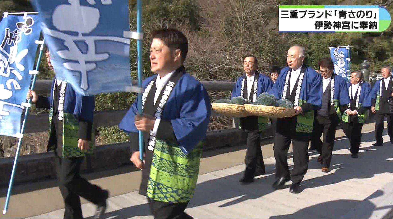 初物「青さのり」を伊勢神宮へ奉納　香りも味も上質で収穫に期待